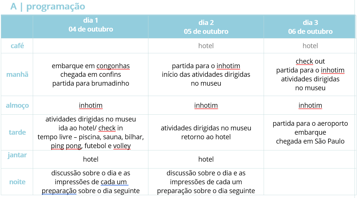 Instituto Inhotim - Ribeirão de 04 à 06 Outubro 1 programacao 1